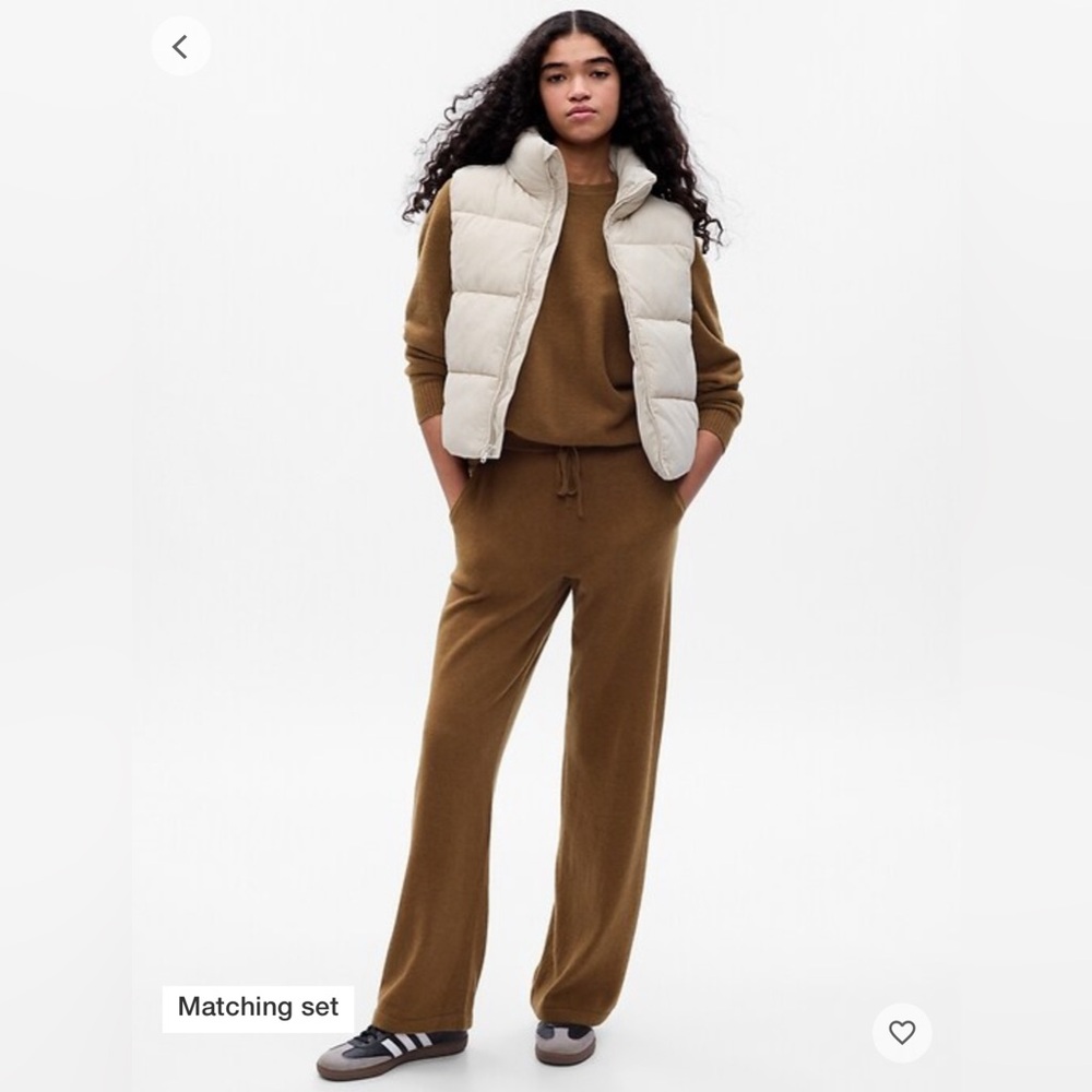 GAP CashSoft cashmere-like jogger sweat hoodie set in brown cocoa powder XSP